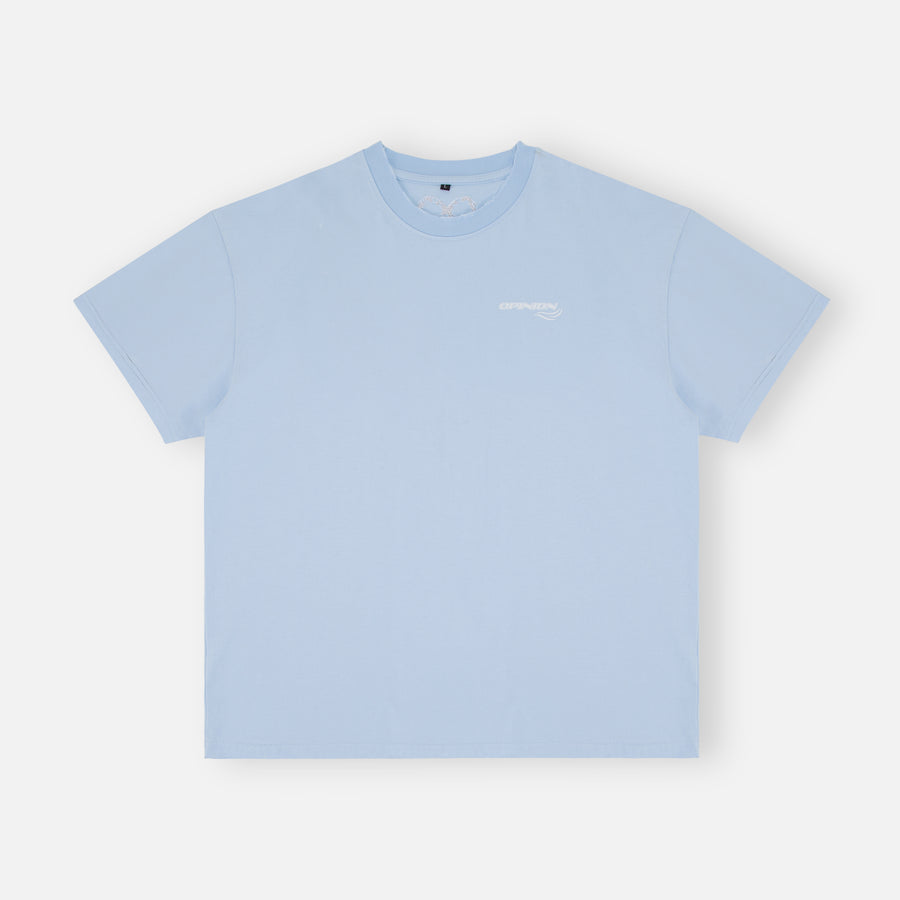 Past x Future baby blue heavyweight t-shirt by Opinion